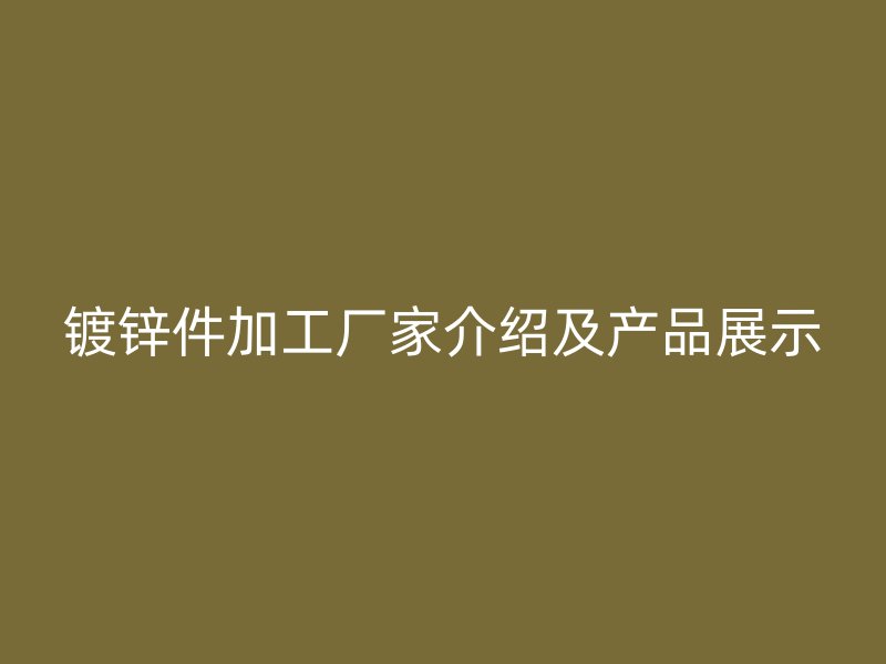 鍍鋅件加工廠家介紹及產(chǎn)品展示