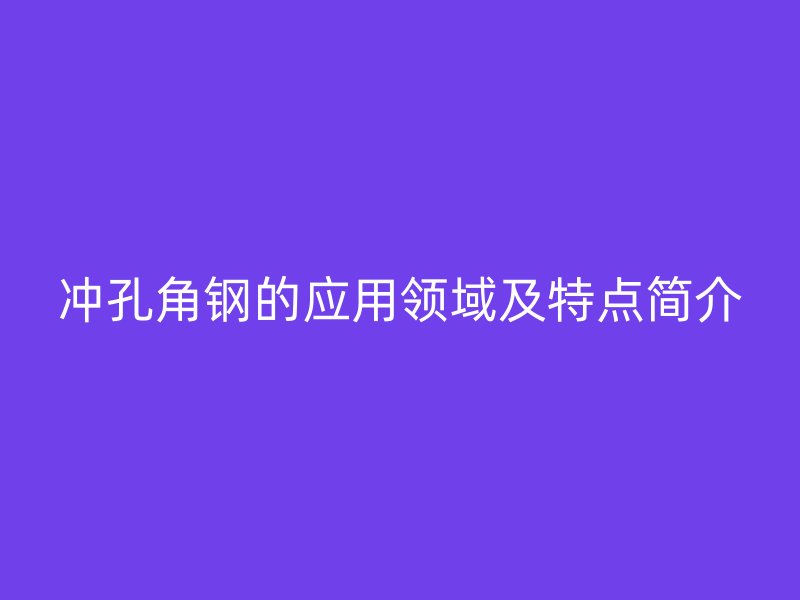 沖孔角鋼的應(yīng)用領(lǐng)域及特點(diǎn)簡(jiǎn)介