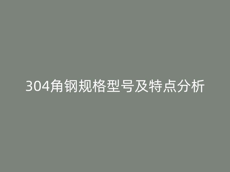 304角鋼規(guī)格型號及特點分析