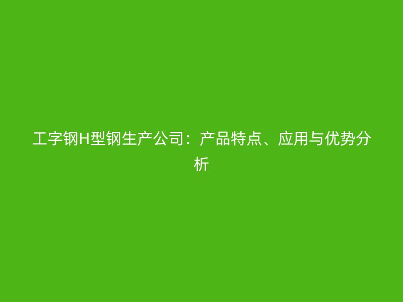 工字鋼H型鋼生產(chǎn)公司：產(chǎn)品特點(diǎn)、應(yīng)用與優(yōu)勢(shì)分析