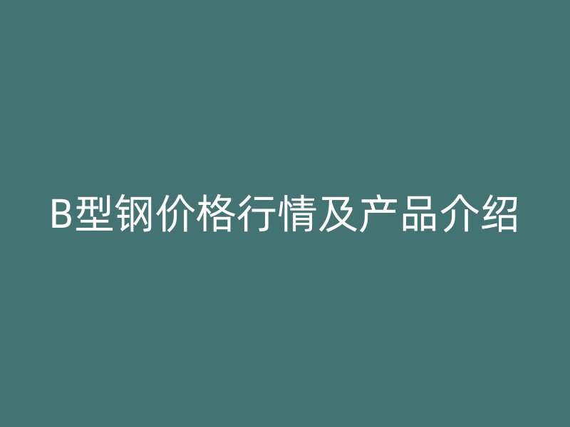 B型鋼價格行情及產(chǎn)品介紹