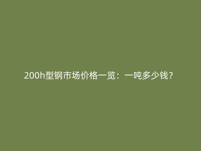 200h型鋼市場(chǎng)價(jià)格一覽：一噸多少錢？
