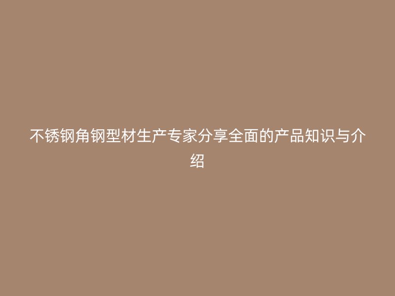 不銹鋼角鋼型材生產(chǎn)專(zhuān)家分享全面的產(chǎn)品知識(shí)與介紹