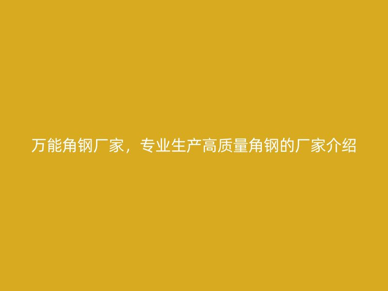 萬能角鋼廠家，專業(yè)生產(chǎn)高質(zhì)量角鋼的廠家介紹